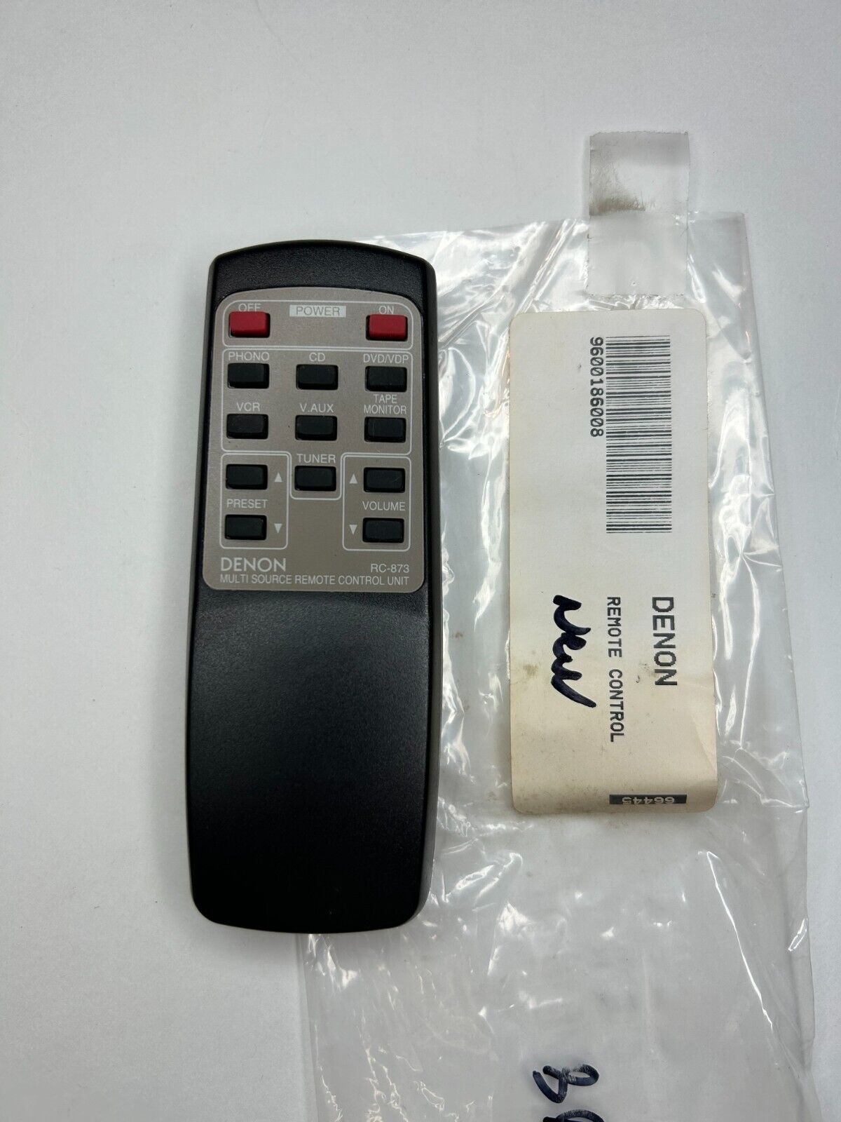 Denon RC-873 Stereo Receiver Remote Control, Black OEM NOS for DRA685 +more  			