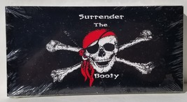 Pirate Skull Red Bandana Surrender The Booty Bumper Stickers Made in USA... - $24.00