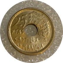 1996 Spain 25  Ptas Castile-La Mancha Pesetas Coin  rare VF - $2.87