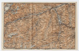 1905 Antique Map Of Vorderrhein Anterior Rhine Valley Chur Ilanz / Switzerland - £18.72 GBP