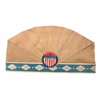 Vintage Early Patriotic Shield Star Bars USA Paper Folding Parade Hat Ma... - $41.87