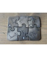 Silver Plated Jigsaw Puzzle 6 Pieces Look for the Beauty in Life - £9.46 GBP