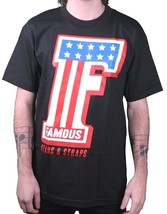 Famous Stars &amp; Straps Black F-One American Flag Stripes T-Shirt Small 105185 NWT - £11.73 GBP