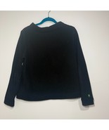 Dudley Stephens Brighton Boatneck Fleece Black L Timeless Modern Classic... - $35.99