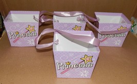 Princess 4 Each Treat Party Boxes 4 1/4&quot; Deep x 5&quot; Wide With Ribbon Hand... - $6.49
