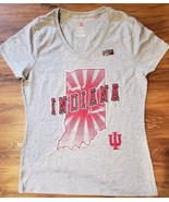Hanes ~ Indiana Hoosiers ~ V-Neck ~ Gray Color ~ T-Shirt ~ Women&#39;s Size ... - £11.78 GBP