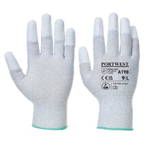A198 ESD Antistatic PU Fingertip Work Gloves Gray, X-Small - $5.99+
