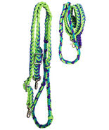 Horse Western Roping Knotted Barrel Nylon Braided Multicolor Reins Tack ... - $24.74