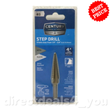 Century Drill &amp; Tool 27202 #3 Step Drill Bit 9 Hole sizes from 1/4&quot;-3/4&quot; - £17.80 GBP