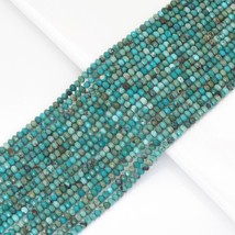 Natural Rondelle Faceted Chinese Turquoise Beads for Jewelry Making, 3x4mm - £19.95 GBP