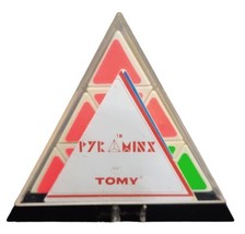 Tomy Pyramid Pyraminx Speed Cube Triangle 3D Neon Puzzle Case &amp; Manual 1981 - £15.72 GBP