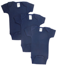 Unisex 100% Cotton Navy Bodysuit Onezies (Pack of 3) Large - $23.16