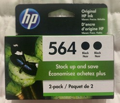 HP 564 Black Ink Cartridge Twin Pack C2P51FN - 2 X CB316WN OEM Sealed Box 2023+ - £48.99 GBP