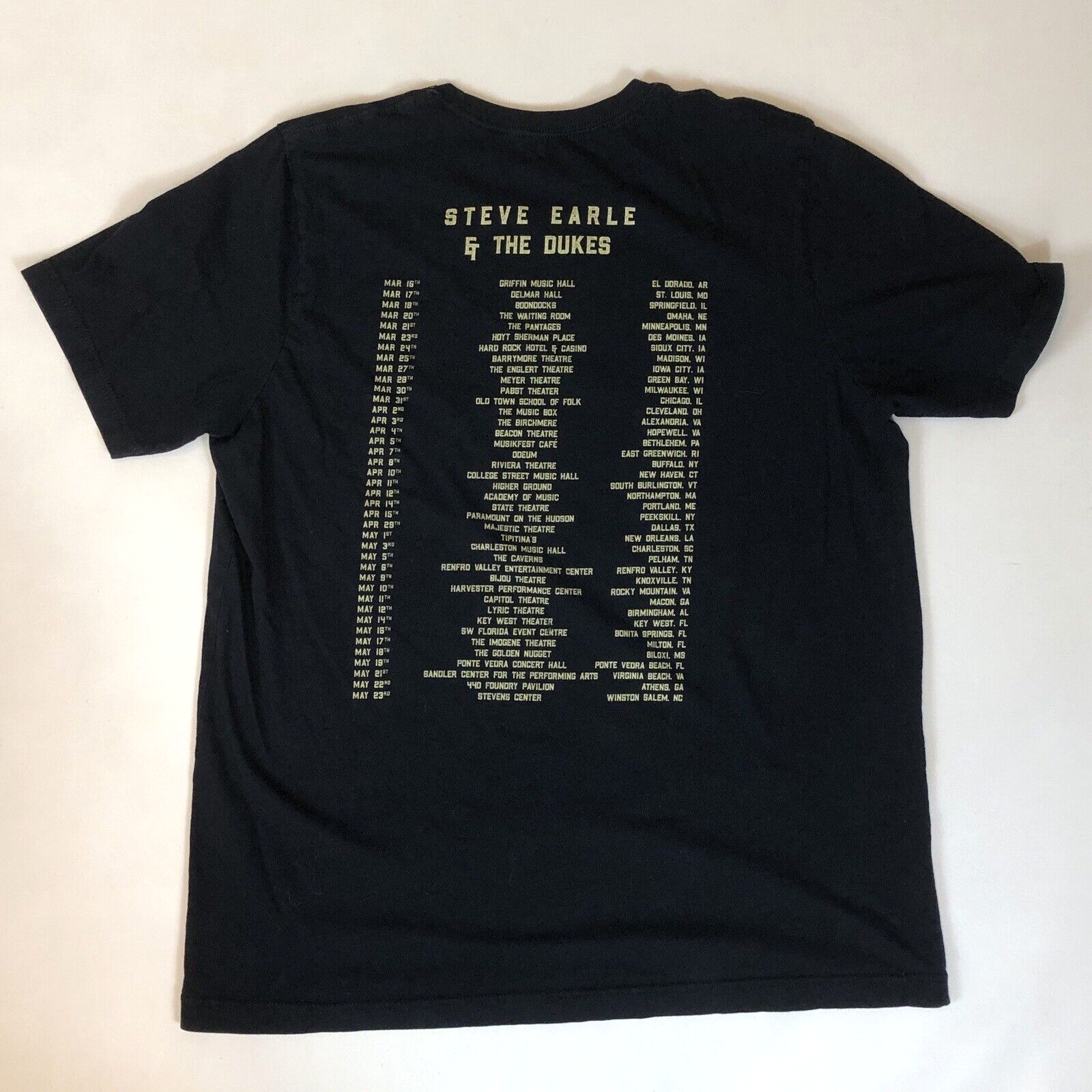 Steve Earle & The Dukes 2018 Copperhead Road CR30 Tour Black T Shirt Size XL Item image 8