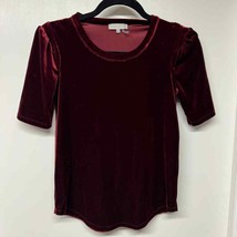 1. State Womens Dark Red Crush Velvet Short Puff Sleeve T-Shirt Top Size... - £15.82 GBP