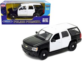 2008 Chevrolet Tahoe Unmarked Police Car Black and White 1/24 Diecast Mo... - $43.52