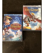 Lot Of 2 Disney Dumbo DVD + Pinocchio Platinum Edition NEW w/ Damaged Cases - £13.19 GBP