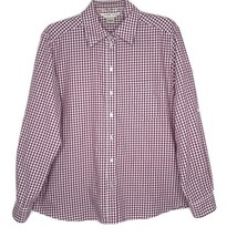 Allison Daley Womens Shirt Size 14 Button Up Long Sleeve Collared Red Check - $12.97