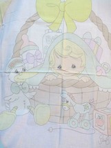FABRIC NEW Precious Moments Quilt Panel Baby in Basket w/Stork in Pastels $12.95 - £10.35 GBP