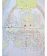 FABRIC NEW Precious Moments Quilt Panel Baby in Basket w/Stork in Pastel... - £10.23 GBP