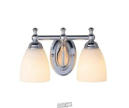 Solomone 2-Light Polished Chrome Vanity Light with Opal Glass Shades - £37.84 GBP