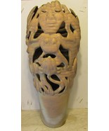 Large Monté Artist Signed Amorphic Figurative Studio Pottery Floor Vase  - $1,484.01