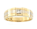 Unisex Wedding band 14kt Yellow and White Gold 292527 - £384.07 GBP