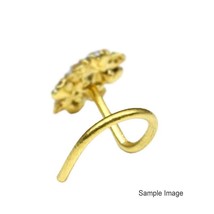 Ethnic Style Gold Plated Dangle Indian nose ring White CZ Twisted 22g - £12.00 GBP