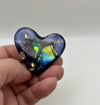 Handmade Dichroic Glass Heart Object de Arté Keepsake- “You Are Loved&quot; #... - $45.00