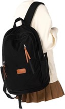 Simple Black Shool Backpack For Teens Girls,Waterproof Bookbags (Black) - £19.04 GBP