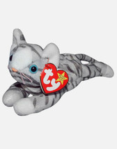 TY Beanie Babies Prance Gray Striped Cat Kitten Pink on Tush Tag w/ Numbers 109 - £15.89 GBP