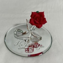 Glass Baron Rose Collectible Figurine with 22Kt Gold Accents - £13.33 GBP