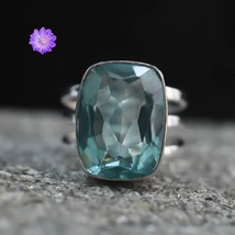Blue Topaz Gemstone 925 Sterling Silver Ring Handmade Jewelry All Size - £7.40 GBP