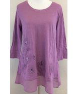 Logo by Lori Goldstein ~ Knit Embellished Top w/Trim ~ Women&#39;s Size XXS - $427.20 MXN