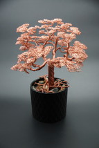 Handcrafted Copper Plated Aluminum Metal Wire Tree Sculpture 11.8&quot; in height - £254.83 GBP