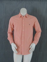 Vintage Polo Shirt - Orange Long Sleeve Shirt - Men&#39;s Small - £43.97 GBP