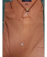 Alan Flusser Long Sleeve Button Down Medium Salmon Orange 100% Cotton Shirt - €10,47 EUR