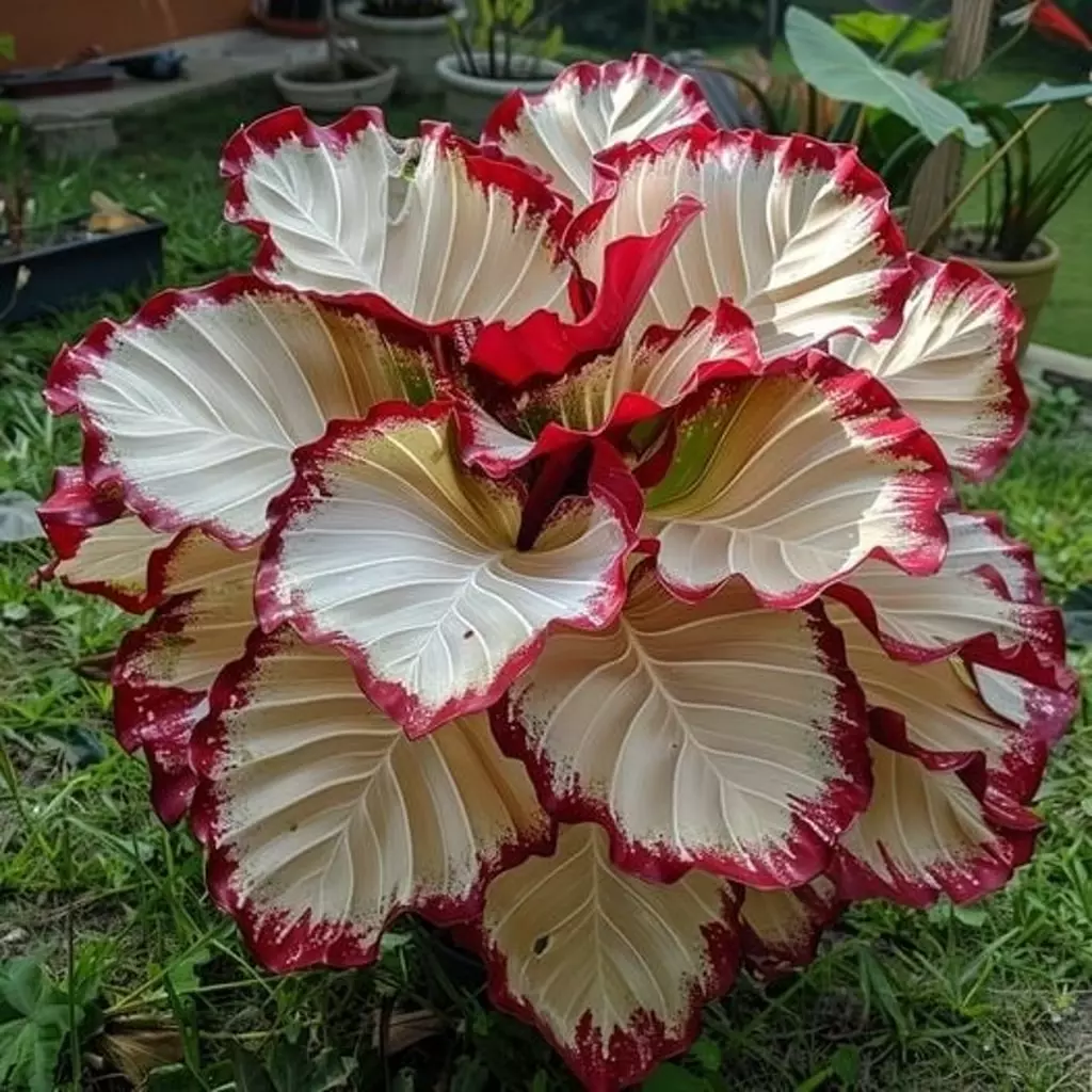 25+ Seeds for Crimson Burst Leaf Calathea Seeds for Garden Planting - $6.99
