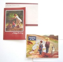 Lot of 2 Greeting Cards Artist Jim Daly &quot;Happy Birthday&quot; &amp; Thinking of You&quot; New! - £5.51 GBP