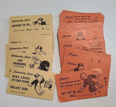 Monopoly 1961 Parker Bros. 32 Original Community Chest &amp; Chance Cards on... - $219.97 MXN