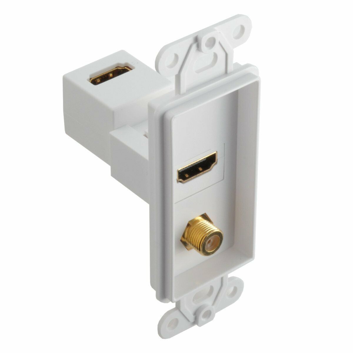 GE 87688 High Definition HDMI & Coax Wall Plate 1080p TV InWall Installation NEW - $9.89
