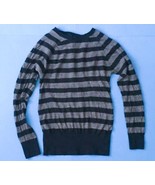 Loft Striped Fitted Lightweight Sweater Small Wool Blend Ribbed Trim Sheer - £3.89 GBP