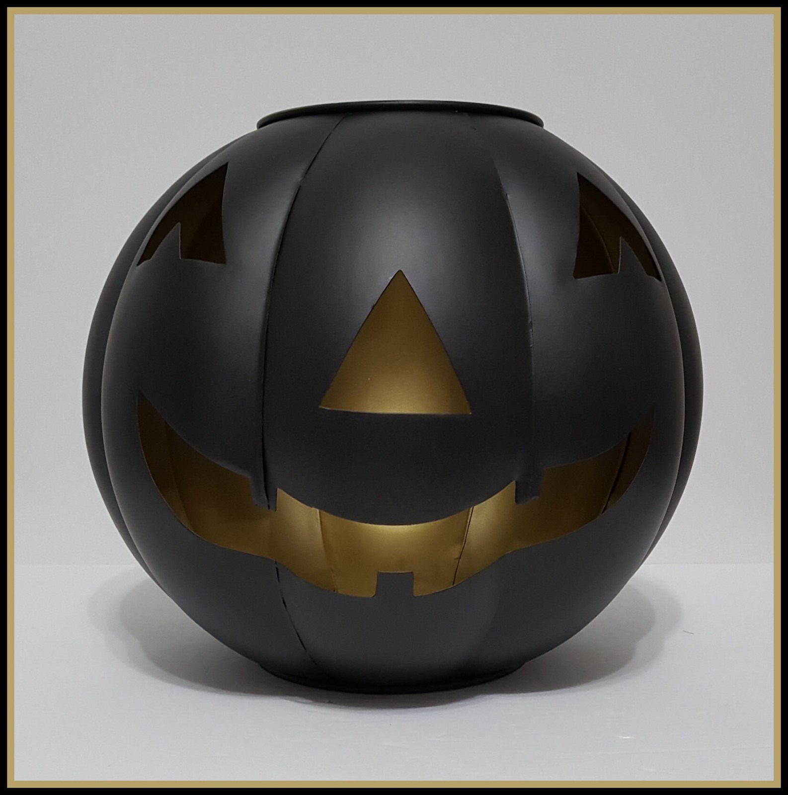 NEW RARE Pottery Barn 12" Large Black Metal Halloween Jack O Lantern ...