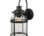 Apollo 1-Light Outdoor Wall Sconce, Bronze, Seeded Glass Shade, Brown, B... - $85.99