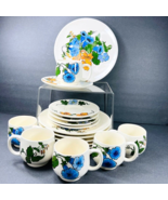 Vintage Dessert Set Hand Painted Ceramic Coffee Tea Cup Saucer Set Morni... - £78.62 GBP