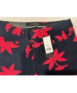 Banana Republic Sloan Pant NWT Navy Red Flower 0 $98 Ankle Skinny Fit - £38.22 GBP