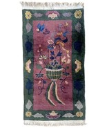 Handmade antique Art Deco Chinese rug 2.1&#39; x 4.2&#39; (64cm x 128cm) 1920s -... - $2,655.81 CAD