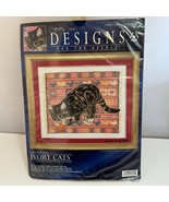Designs for Needle Counted Cross Stitch Kit Lesley Ann Ivory Cats #5605 ... - £14.82 GBP