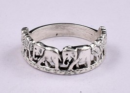 925 Sterling Silver Elephant Shape Women Ring Solid Silver Casual Wear Ring Gift - £42.63 GBP+
