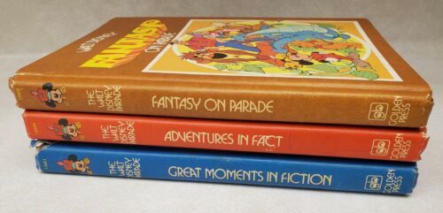Lot of 3 Walt Disney Fantasy on Parade Great Moments in Fiction Fact Books - $34.45